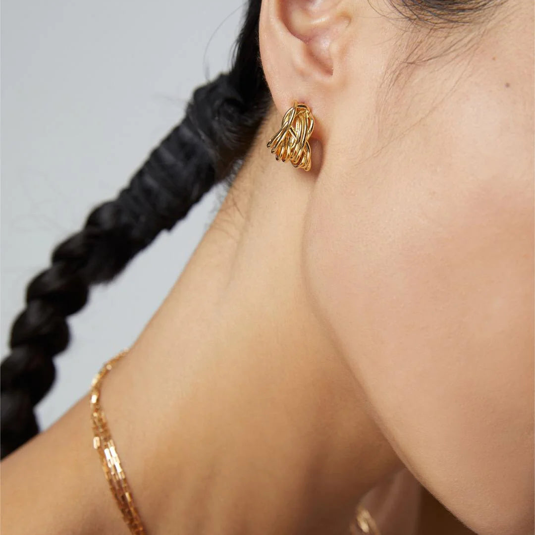 Modern Wave Hoop Earrings