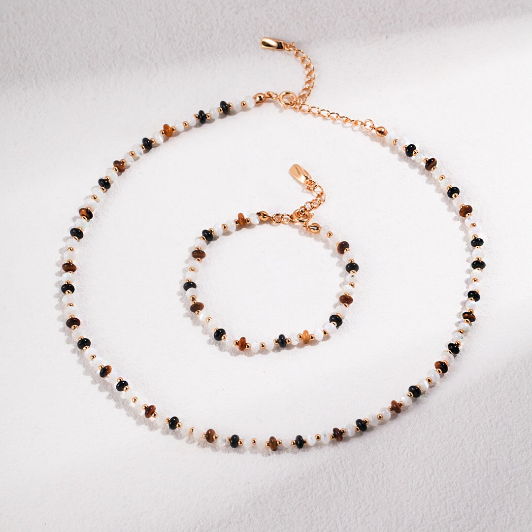 Tiger Eye Stone with Black Onyx Bracelet