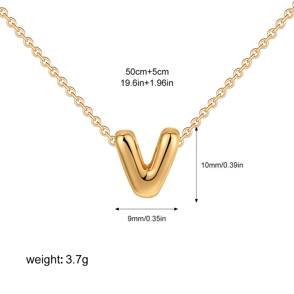 Mini Initial Bubble Letter Necklace