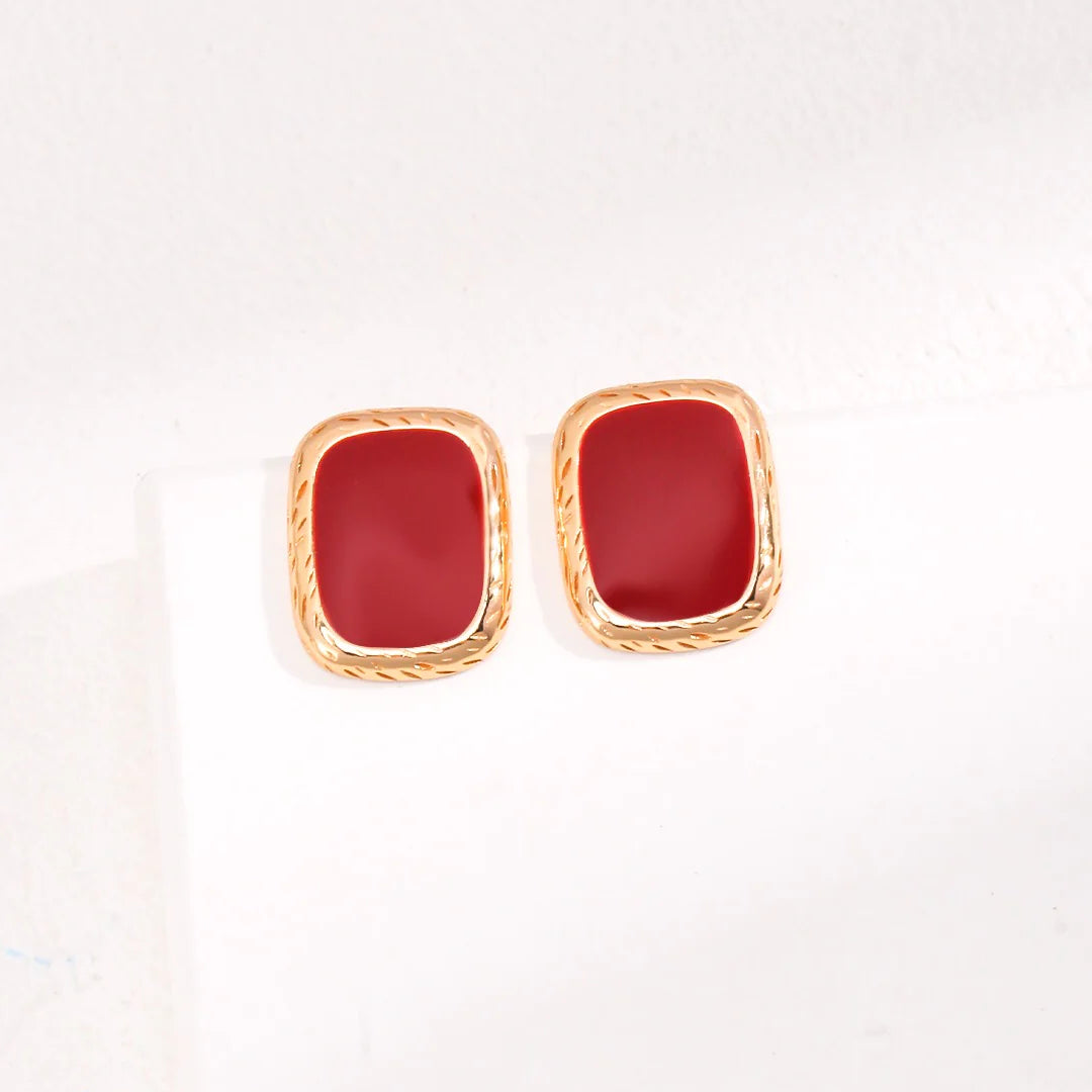 Red Drip Glaze Earrings