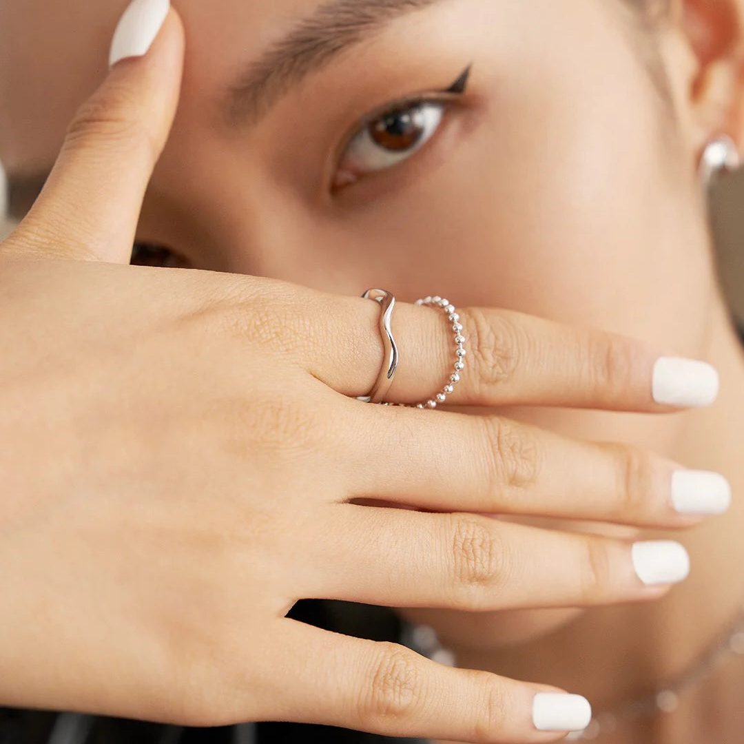Irregular Rings with Beaded Chain Ring