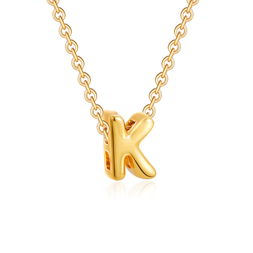 Mini Initial Bubble Letter Necklace
