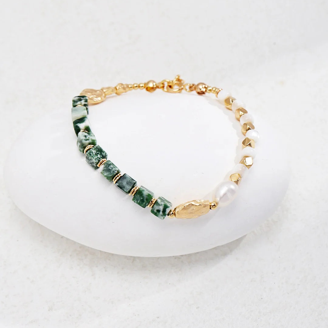 "Good Fortune" Jade Pearl Bracelet