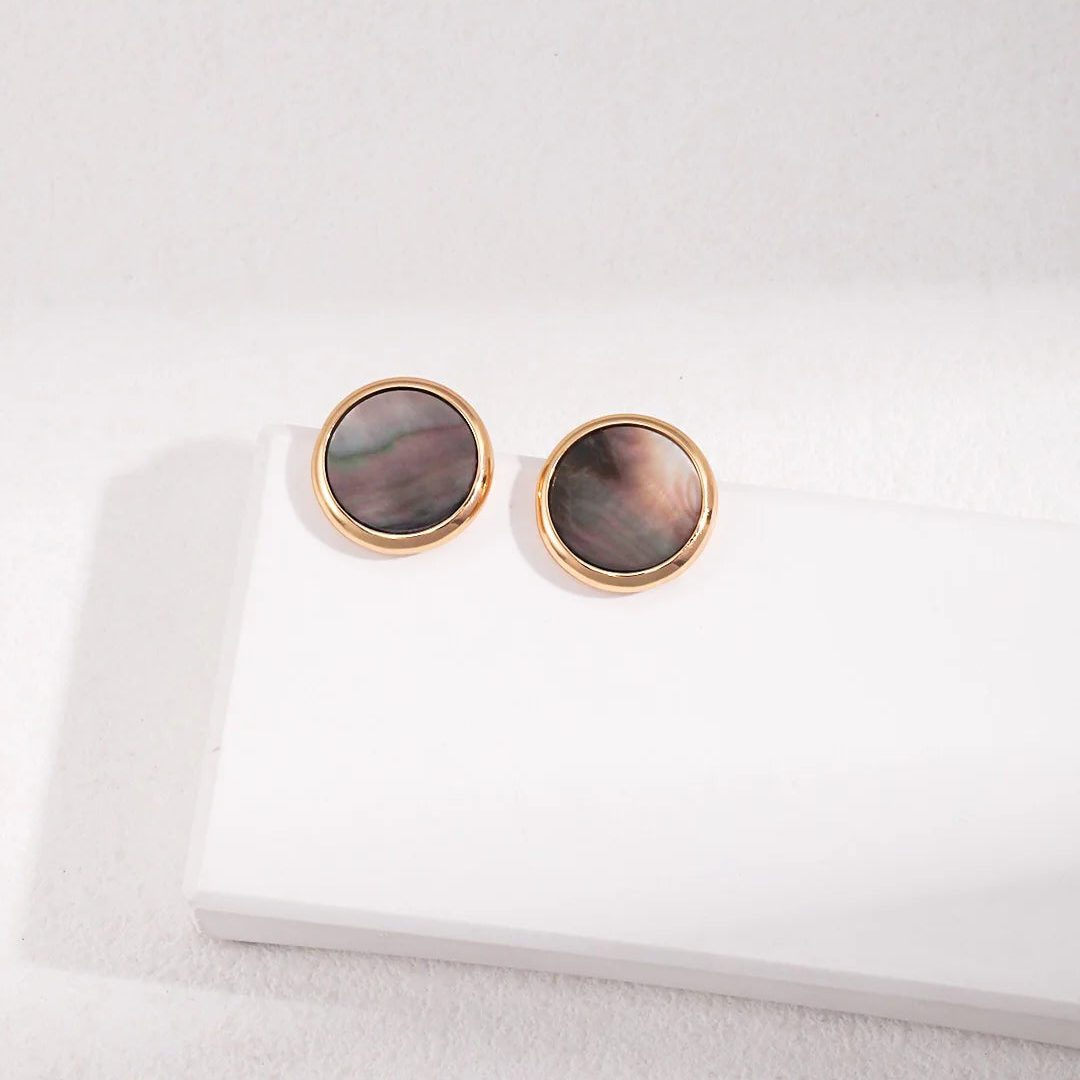 Black Shell Statement Stud