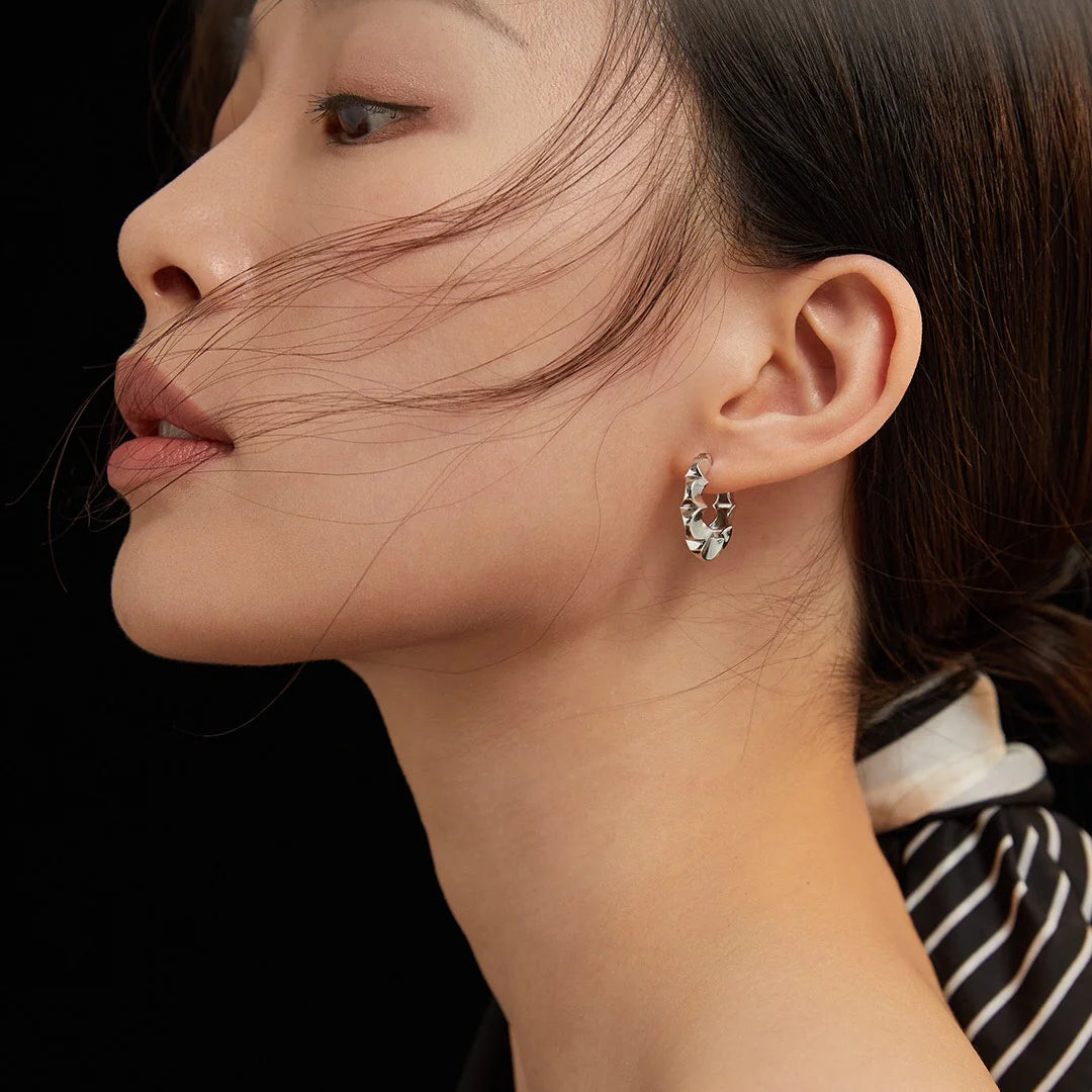 Minimalist Petal Hoop Earrings