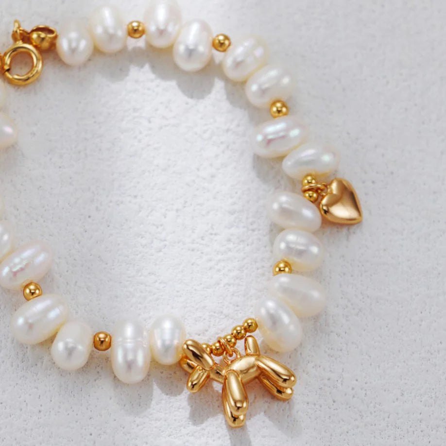 Balloon Dog Pearl Bracelet