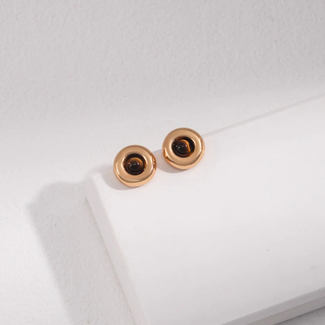 Simple Tiger Eye Earrings