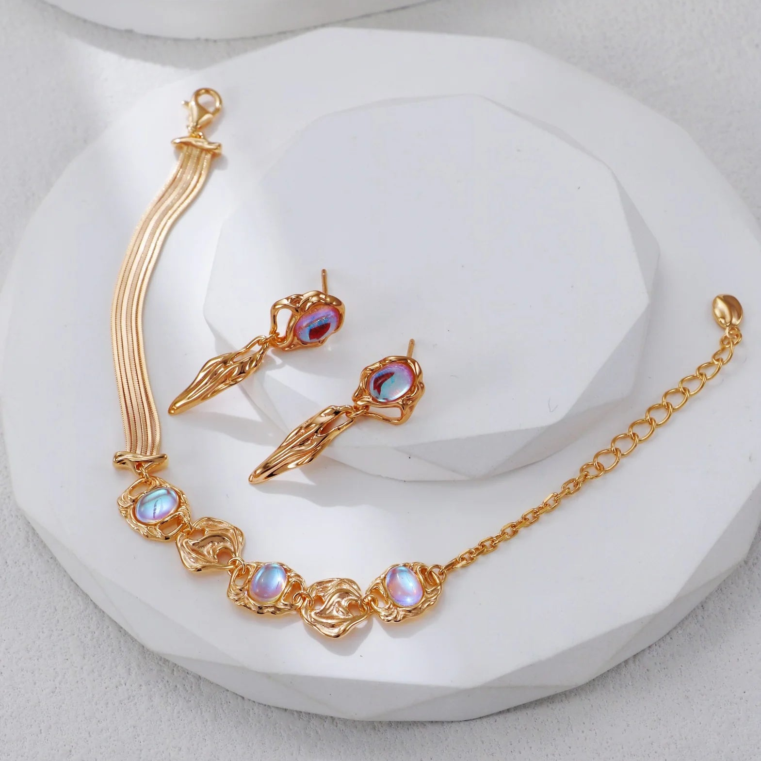 Retro Moonstone Earrings