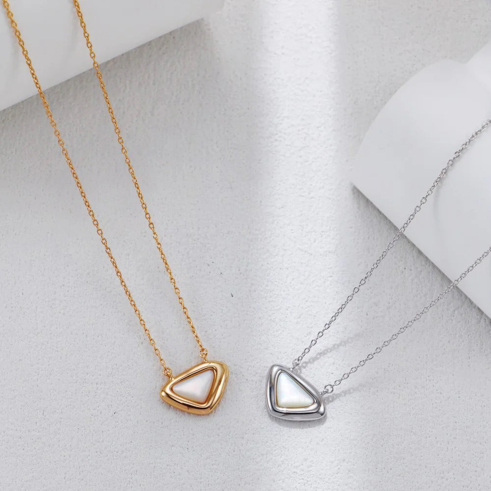 White Shell Triangle Necklace