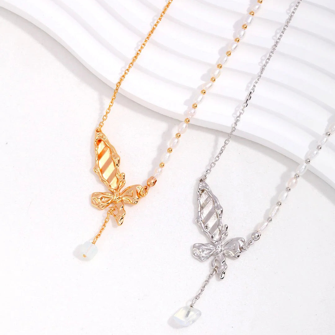 Butterfly Pearl Necklace