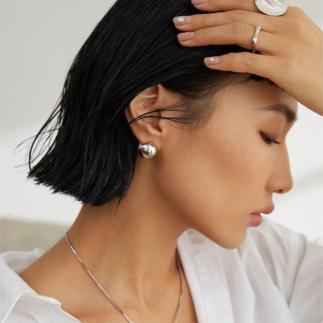 Minimalist Round Ball Earrings