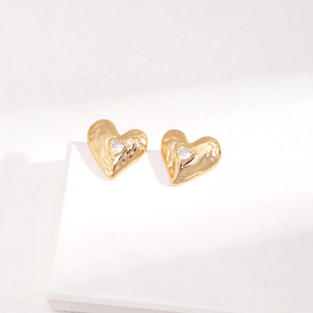 Love Heart Zircon Stud