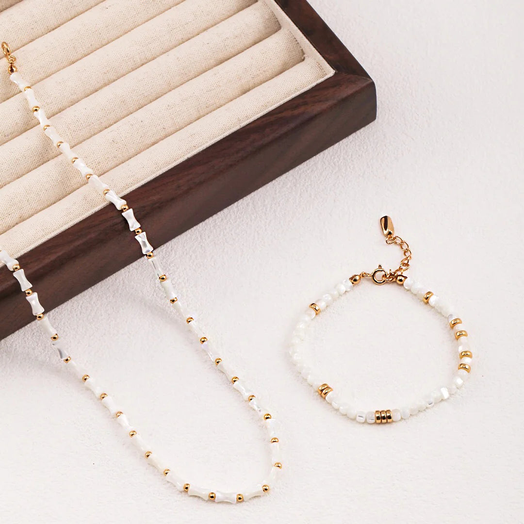 White Bamboo Choker Necklace