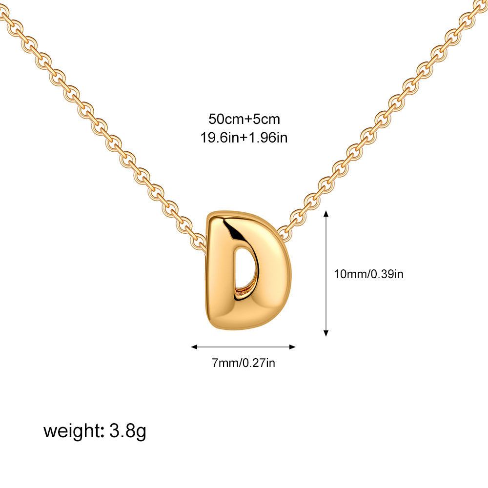 Mini Initial Bubble Letter Necklace