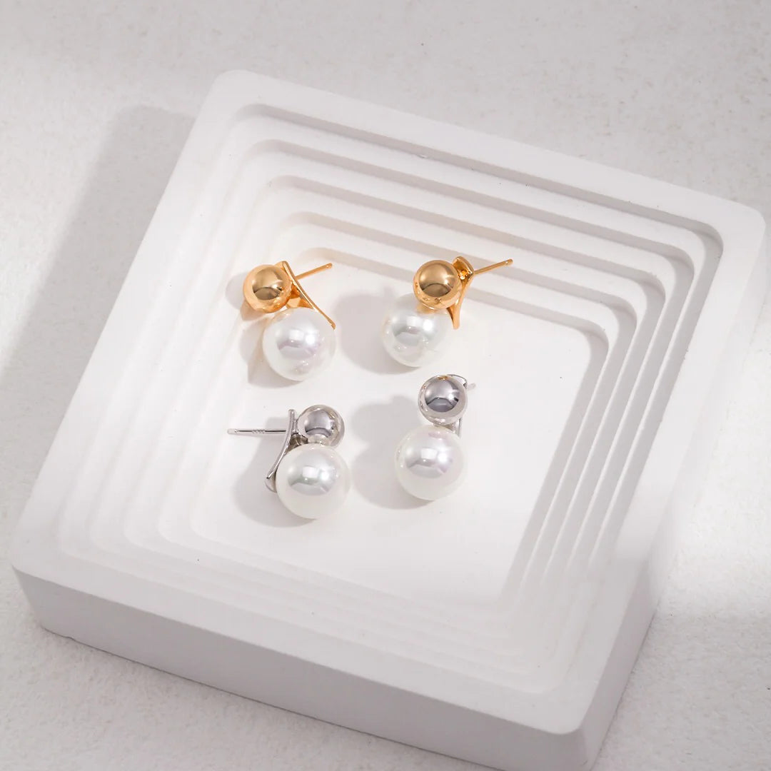 Simple Elegant Pearl Drop Earrings