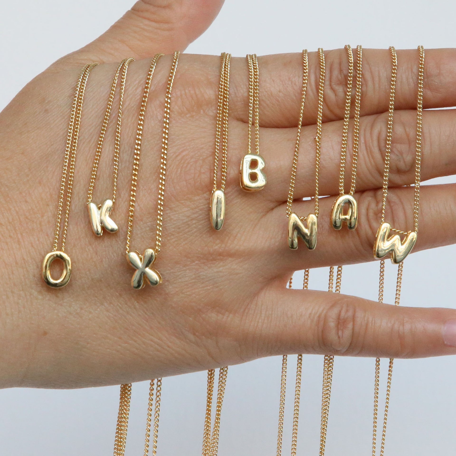 Mini Initial Bubble Letter Necklace
