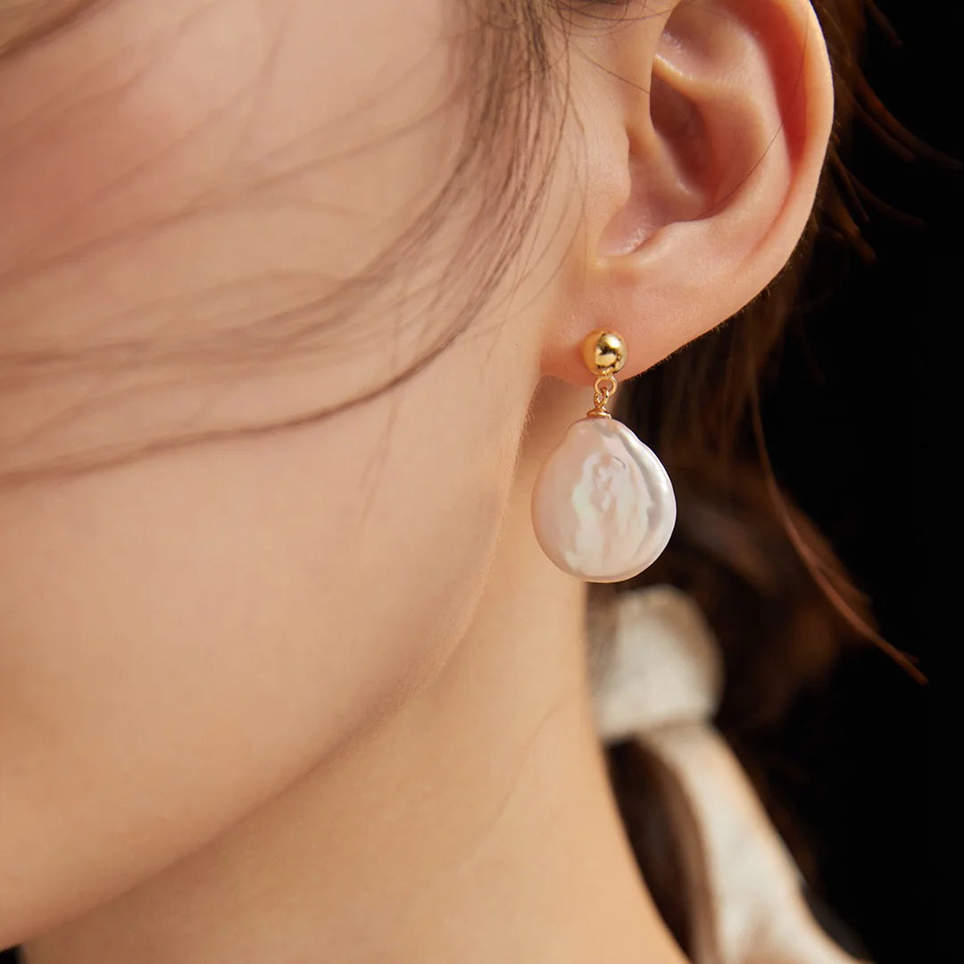 Baroque Pearl Chunky Irregular Drop Earrings