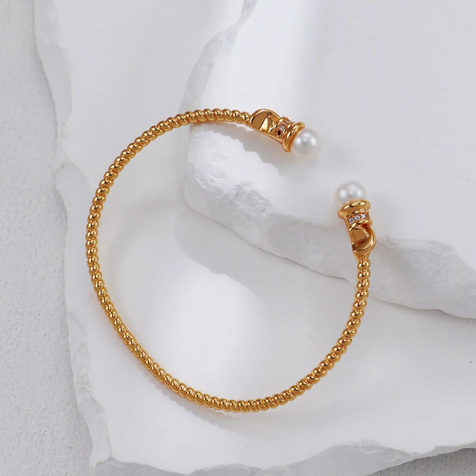Open-Style Pearl Bangle