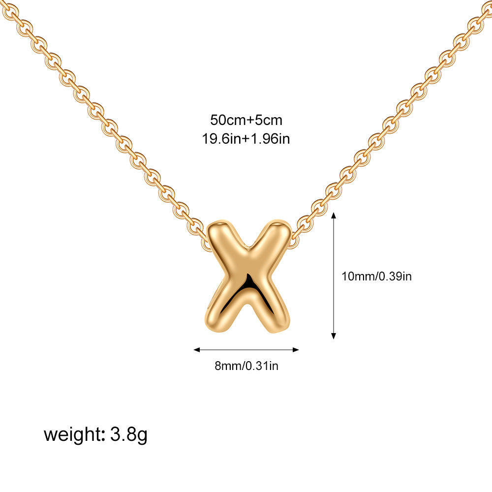 Mini Initial Bubble Letter Necklace