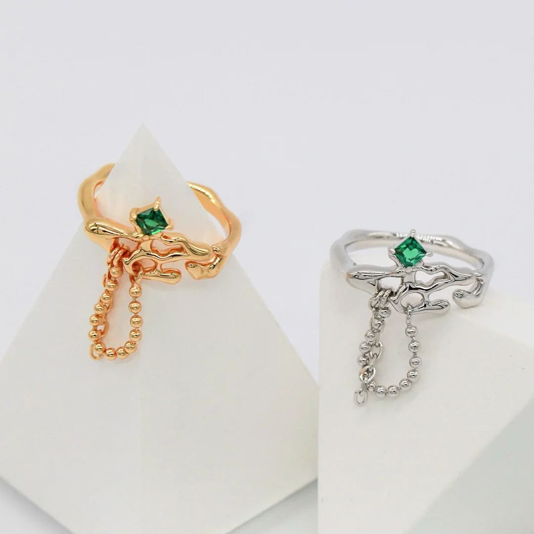 Synthetic Green Spinel Open Ring