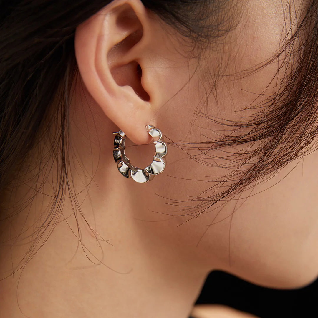 Minimalist Petal Hoop Earrings
