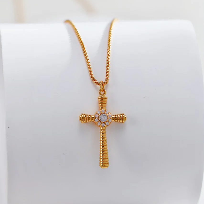 Fashion Cross Pendant Necklace with Zircon