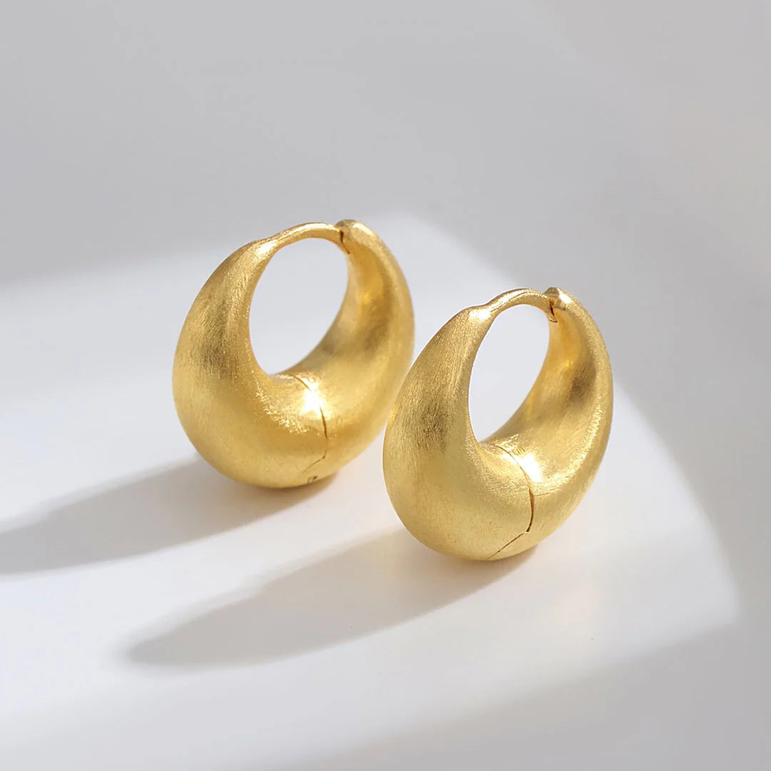 Metallic Fashionable Exaggerated Hoop Earrings