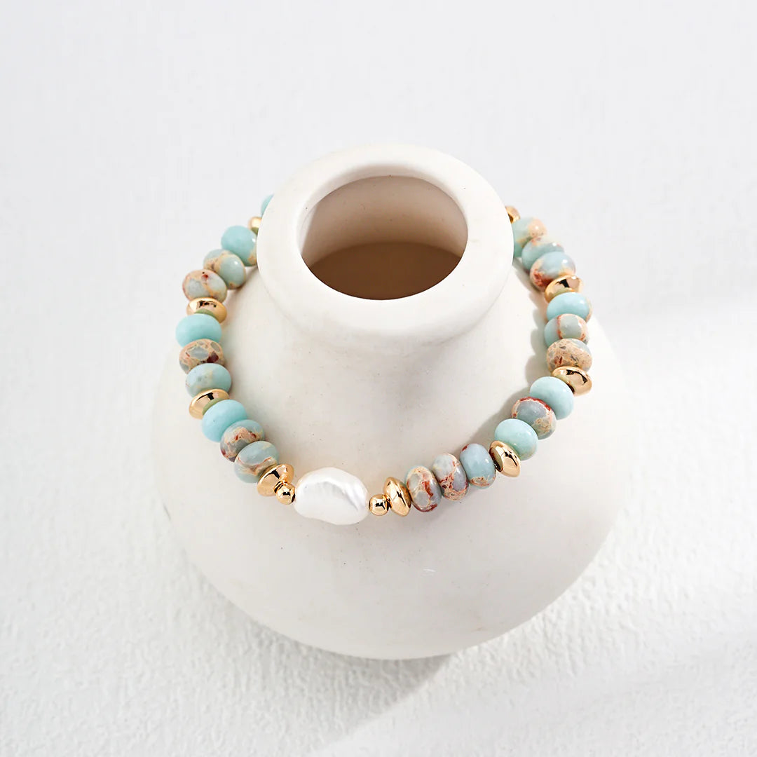 Natural Pearl Shoushan Stone Bracelet