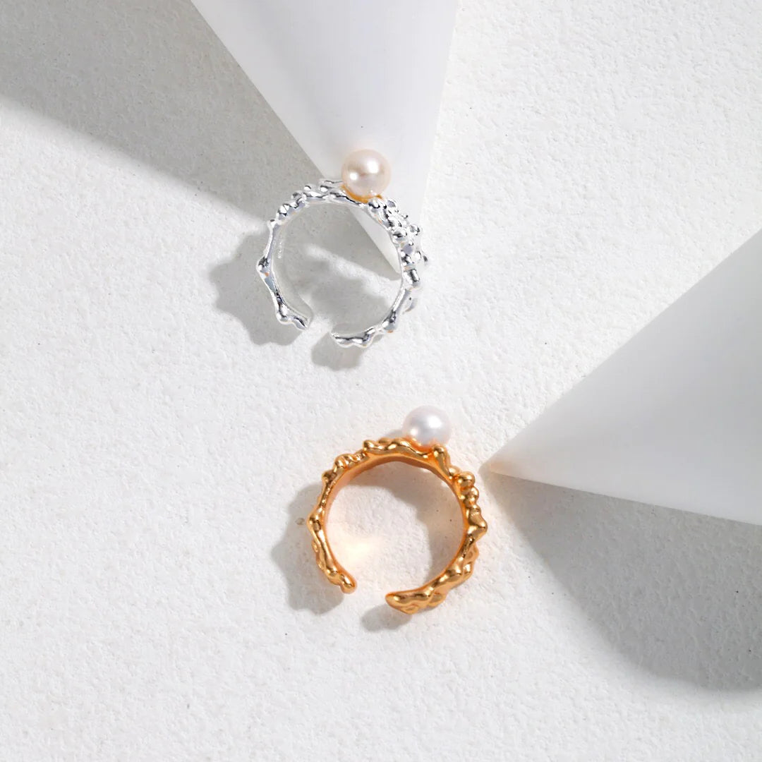 Pearl Wave Adjustable Ring
