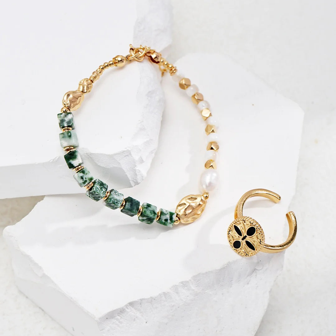 "Good Fortune" Jade Pearl Bracelet