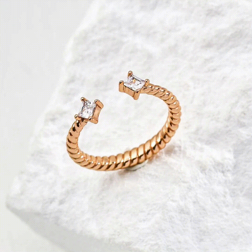 Minimalist Adjustable Zirconia Ring