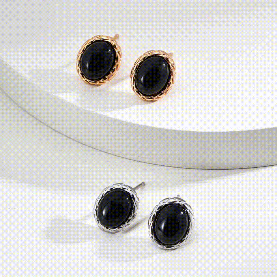 Minimalist Black Onyx Earrings