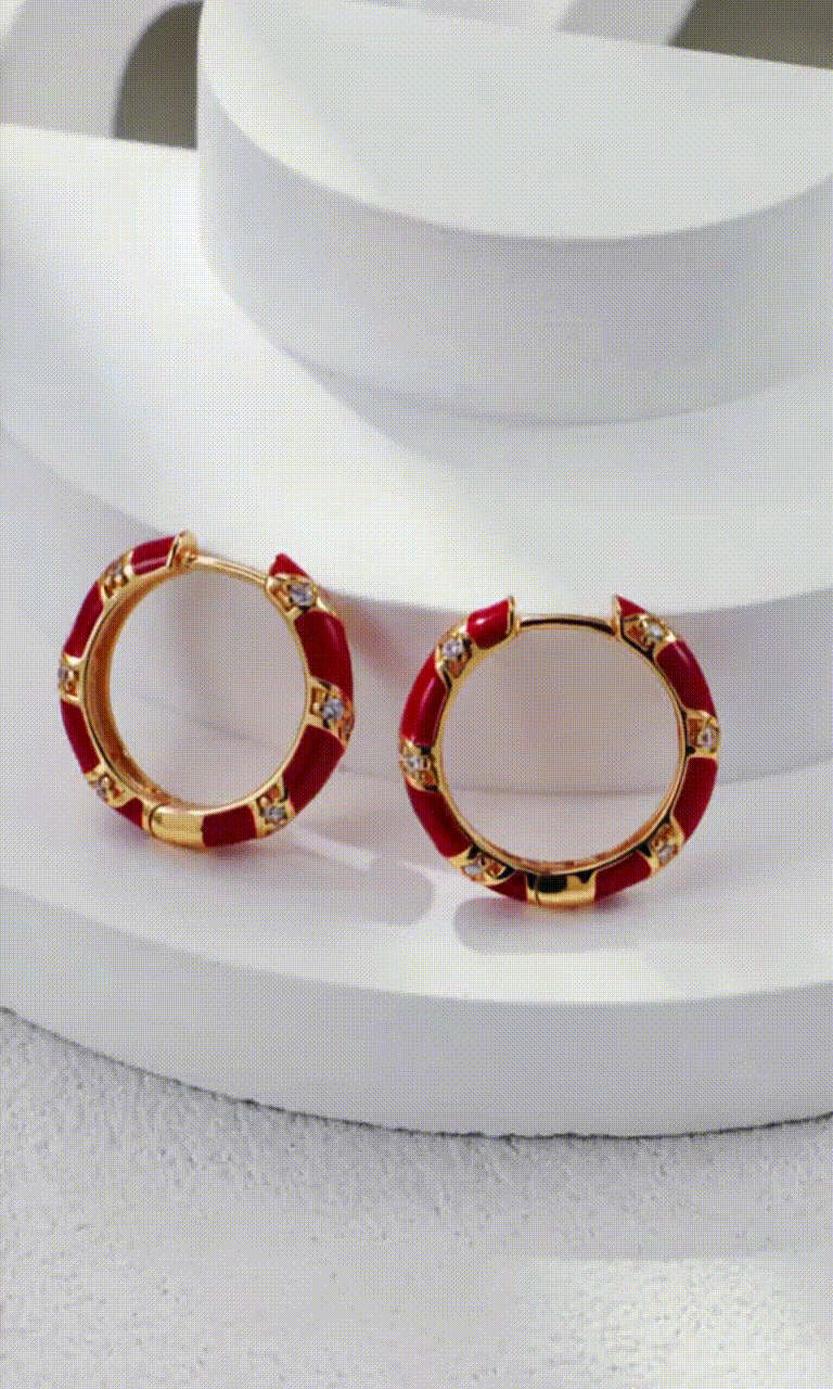 Glazed Drop-Inlaid Zircon Earrings