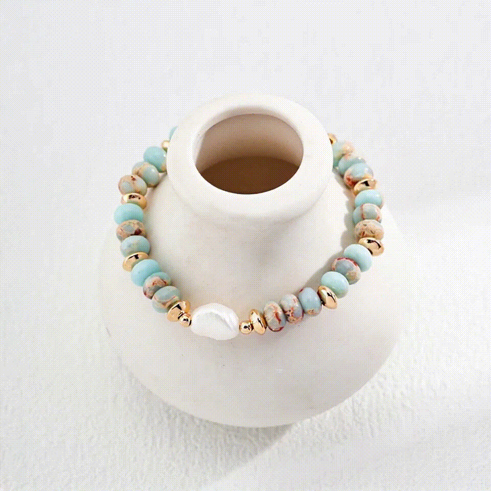 Natural Pearl Shoushan Stone Bracelet