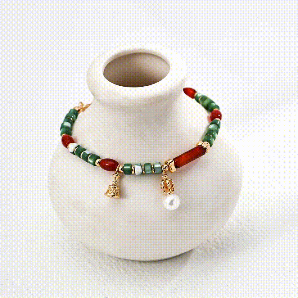 Pearl Agate Shell Charm Bracelet