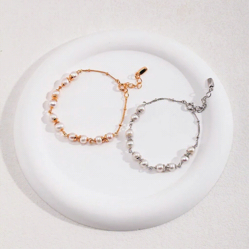 Minimalist Style Pearl Spacer Bracelet