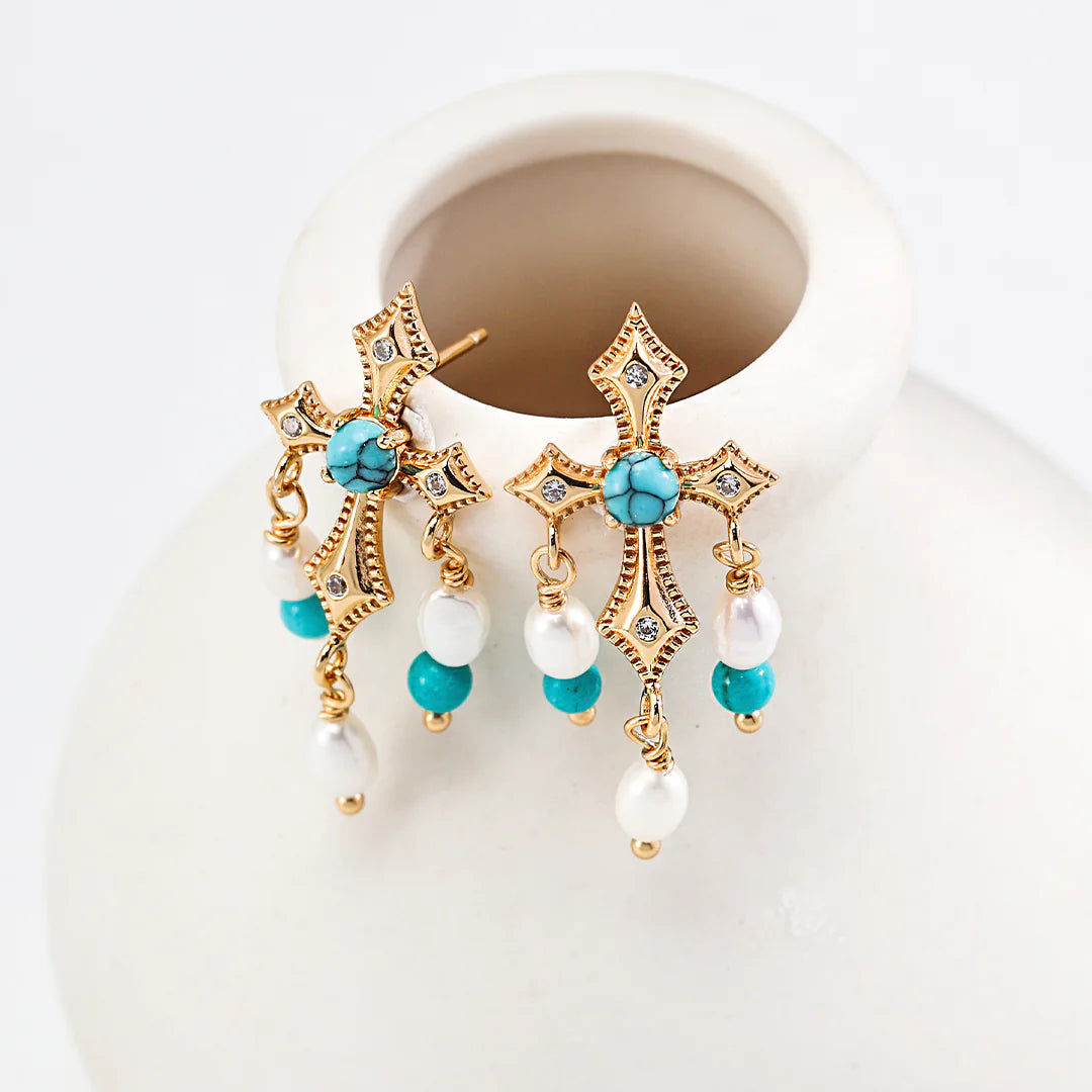 Vintage Natural Gemstone Earrings