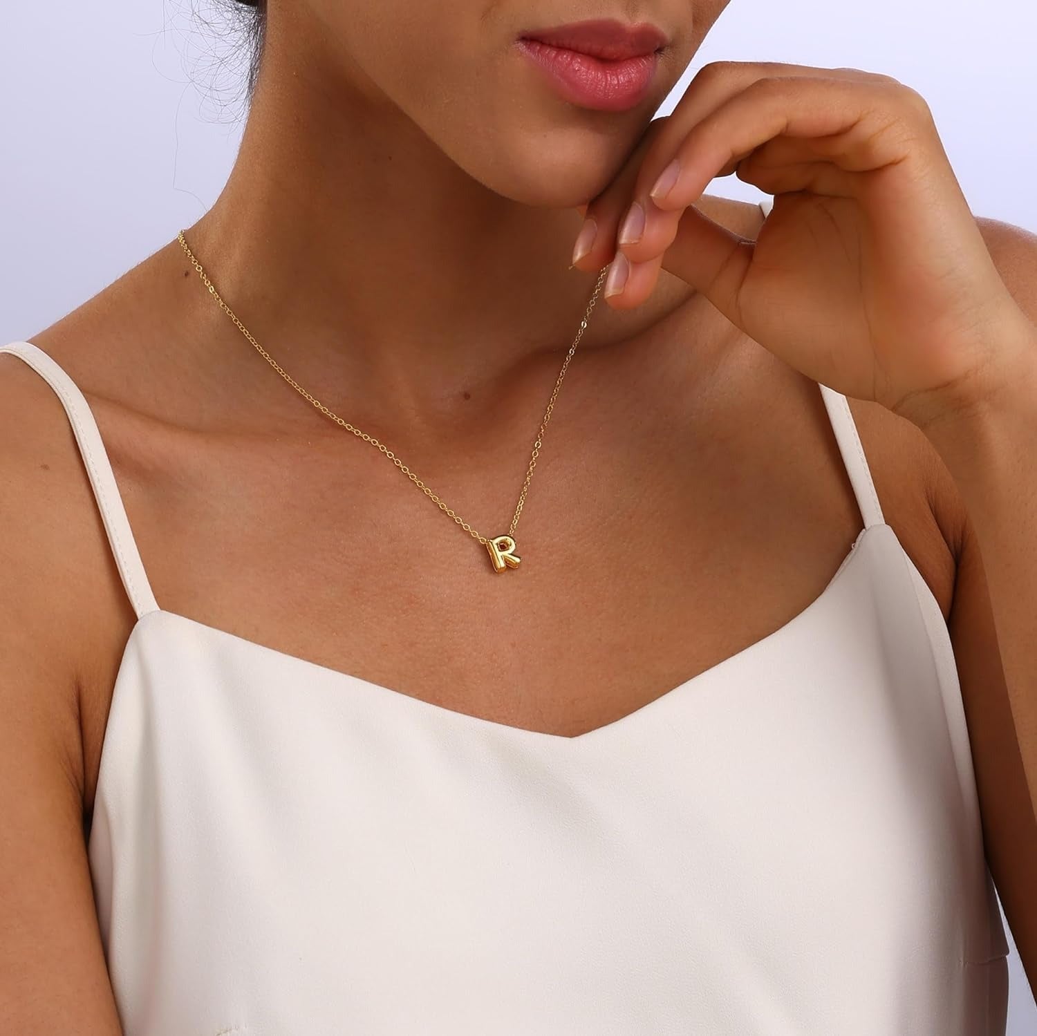 Mini Initial Bubble Letter Necklace