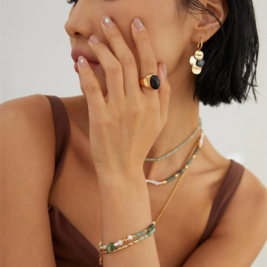 Geometric Glitter Stack Earrings