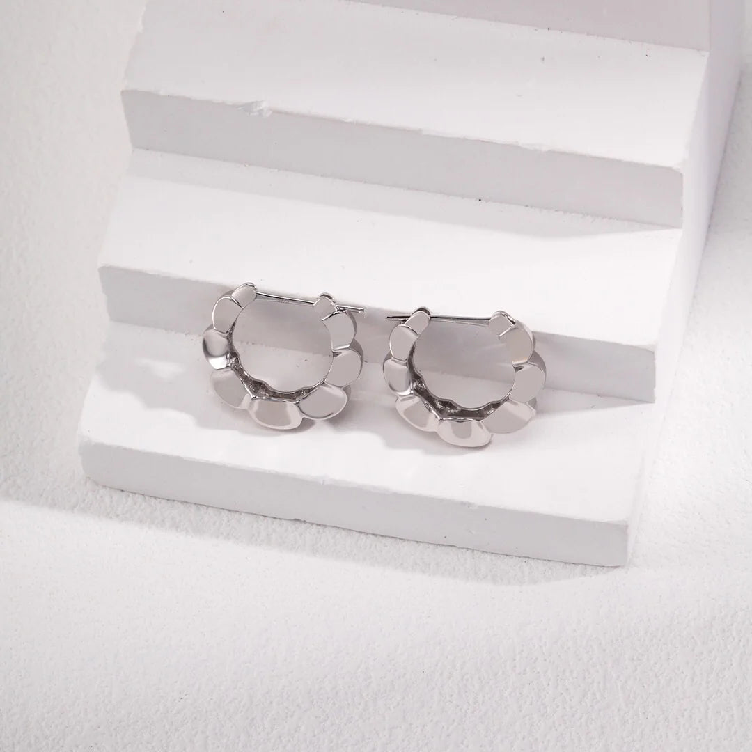 Minimalist Petal Hoop Earrings