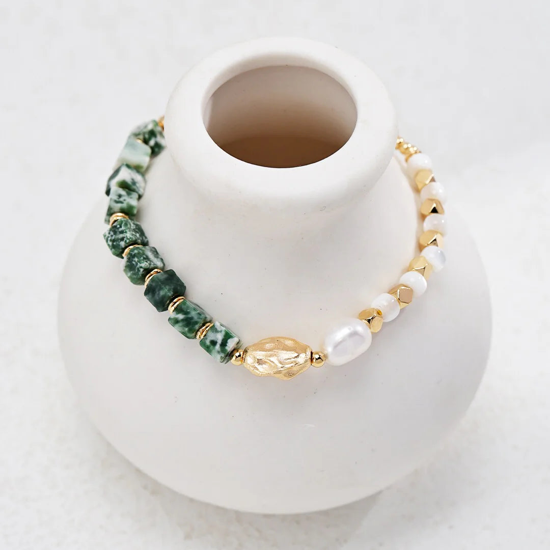 "Good Fortune" Jade Pearl Bracelet