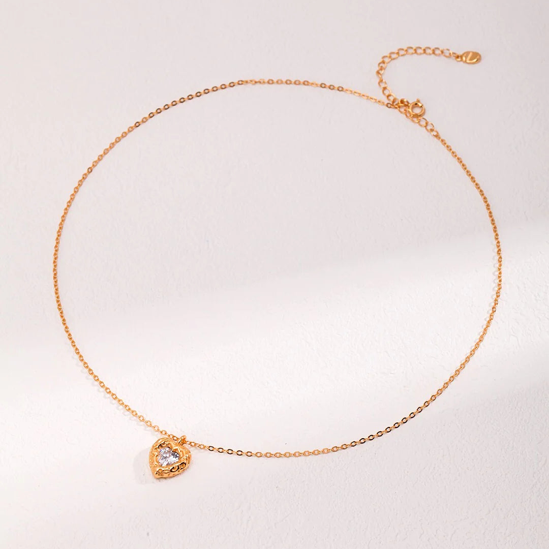 Red Steel Jade Love Zircon Necklace