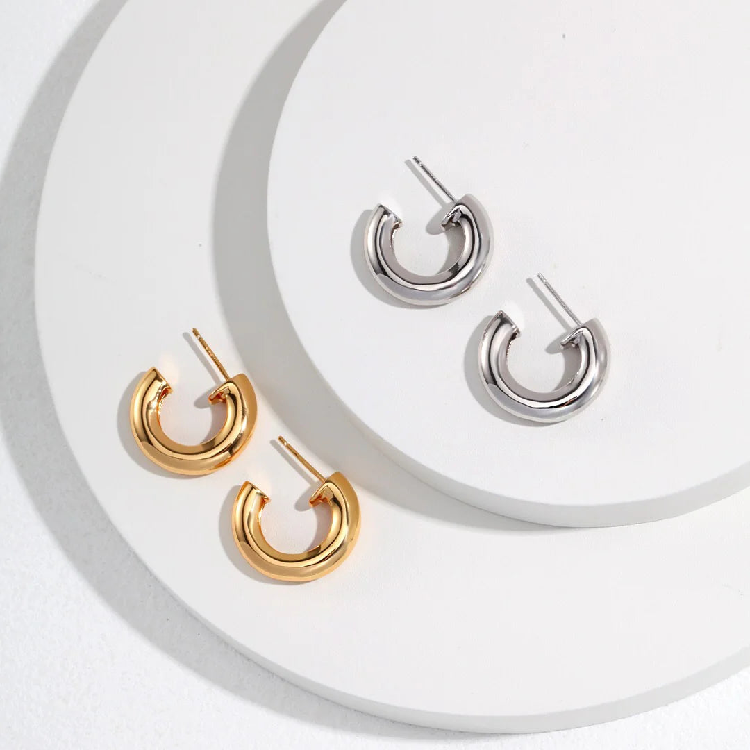 Minimalist Chunky Hoop Earrings