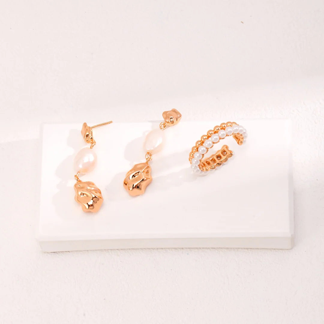 Dainty Pearl Beaded Stacking Band Ring