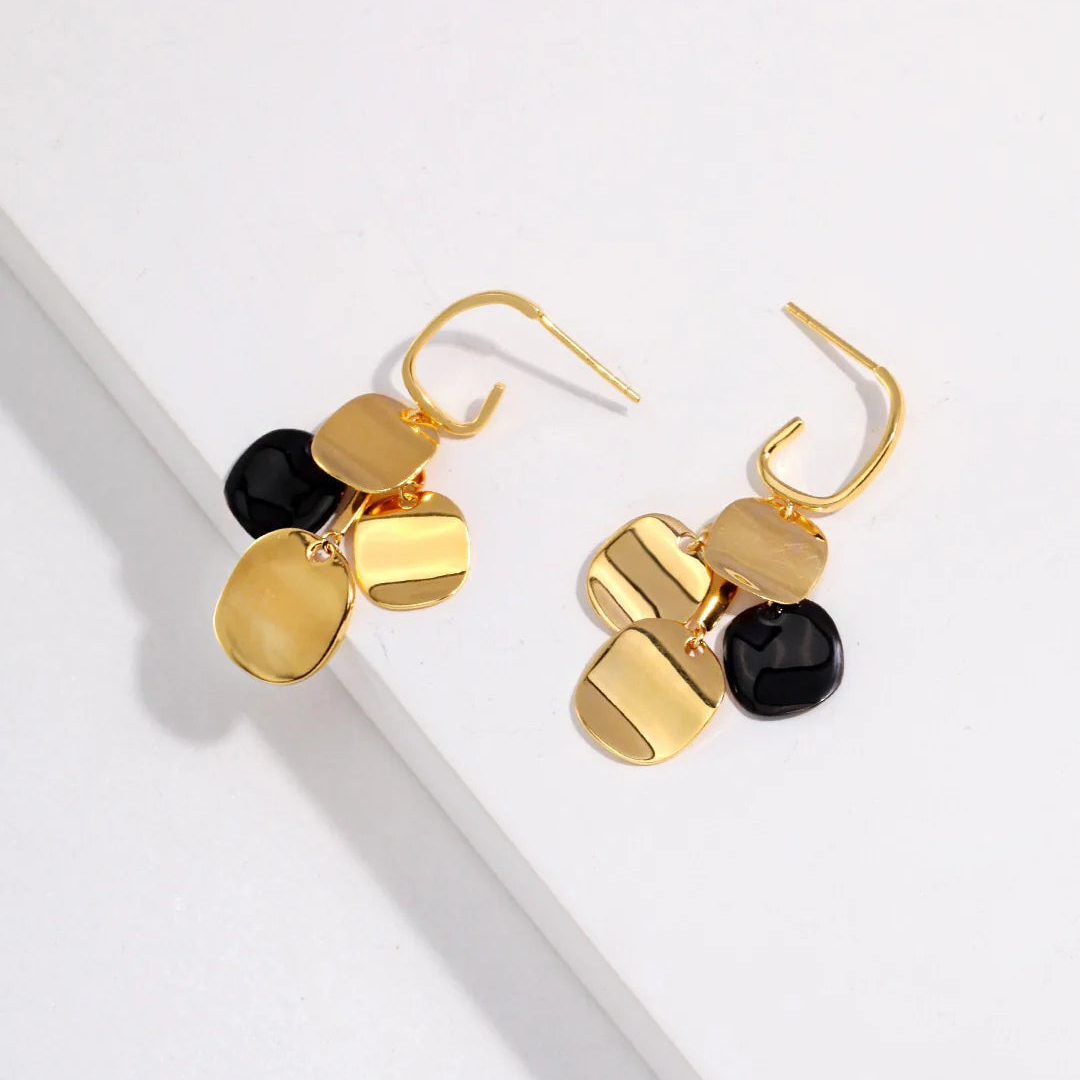 Geometric Glitter Stack Earrings