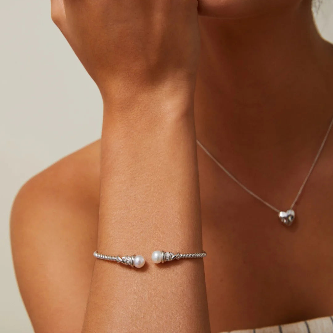 Open-Style Pearl Bangle