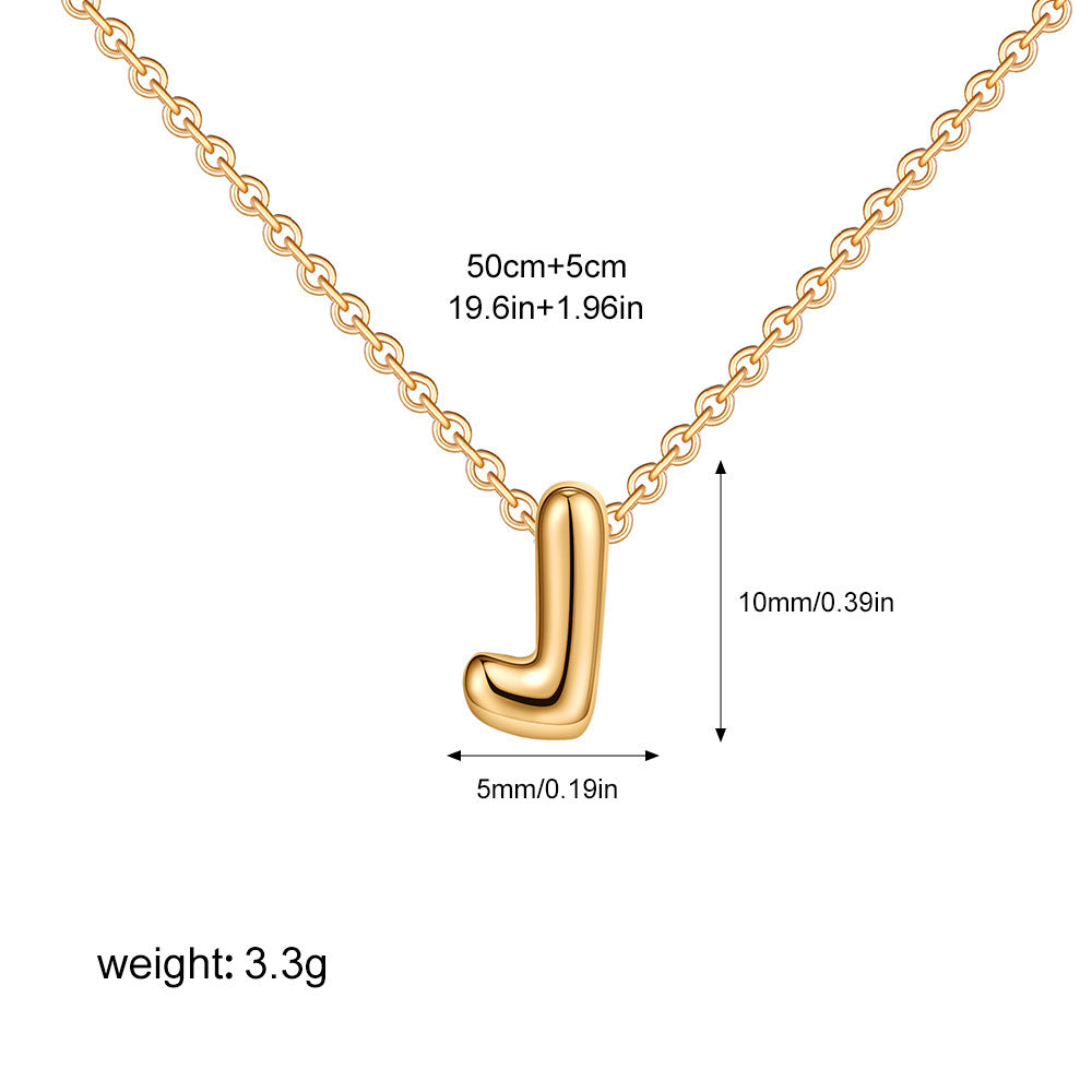 Mini Initial Bubble Letter Necklace