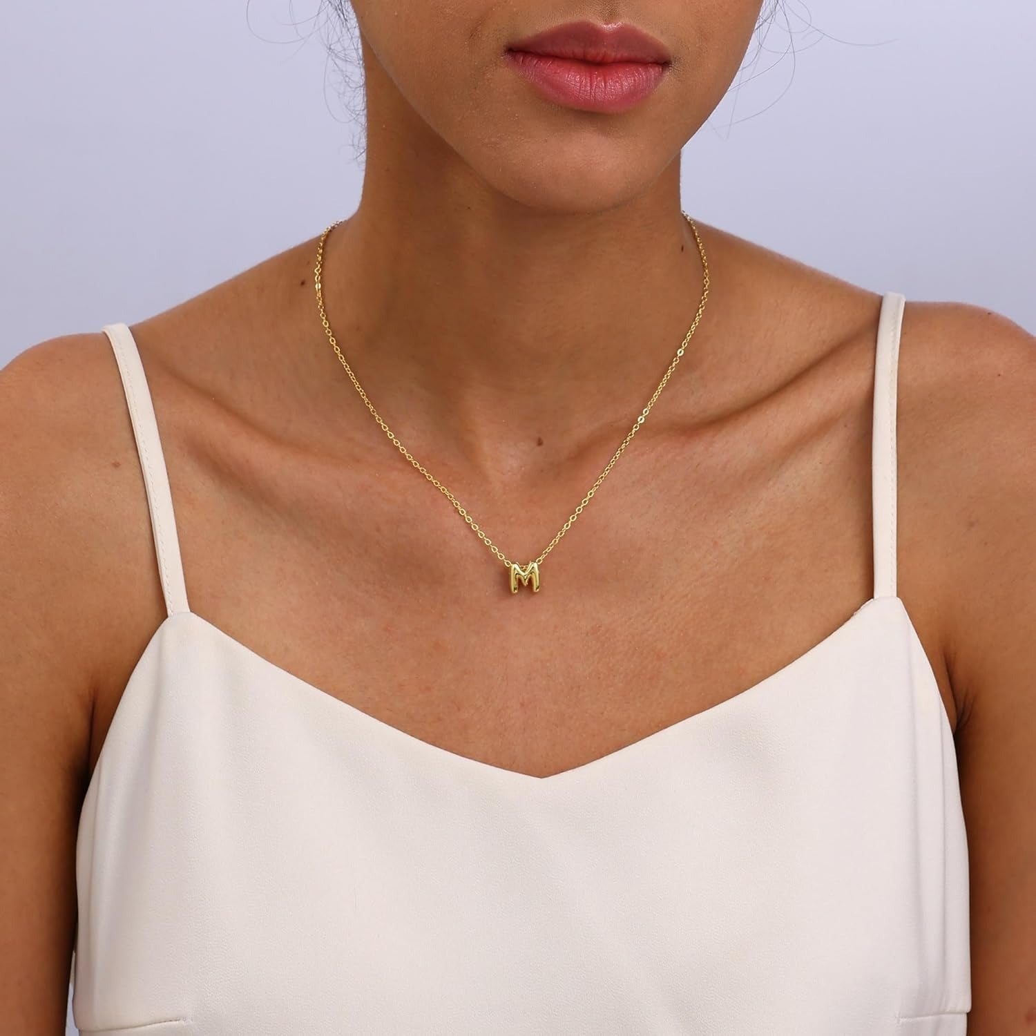 Mini Initial Bubble Letter Necklace