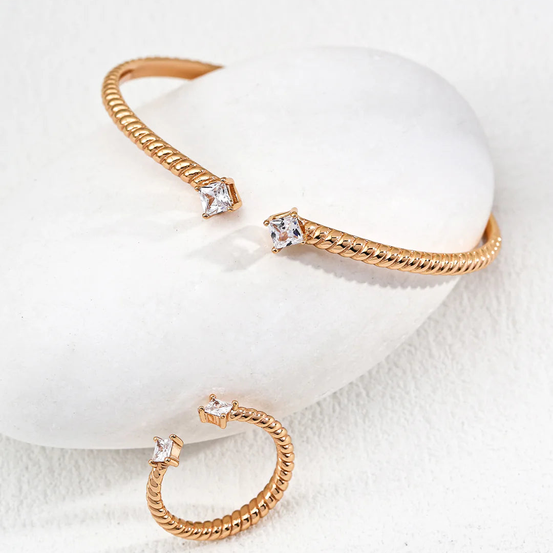 Minimalist Adjustable Zirconia Ring