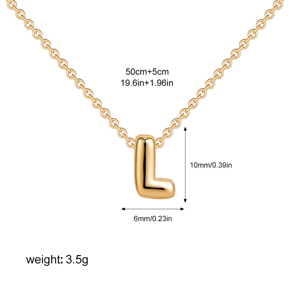 Mini Initial Bubble Letter Necklace
